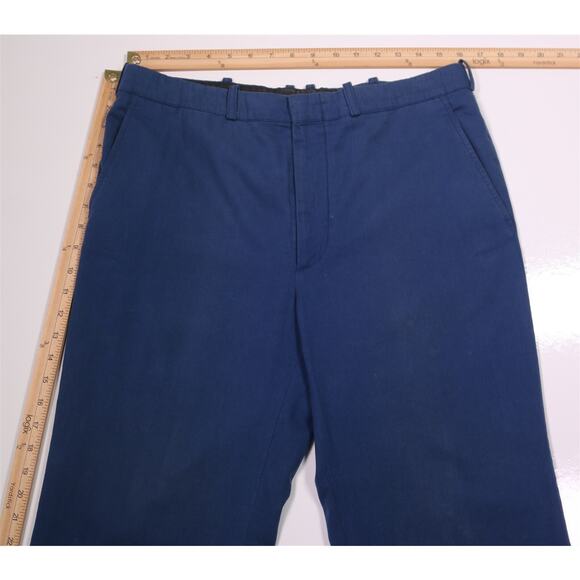 Balenciaga Blue Cotton Flat Front Flared Bell Bottoms Pants Eu 54 - US 34x30 - Picture 4 of 7